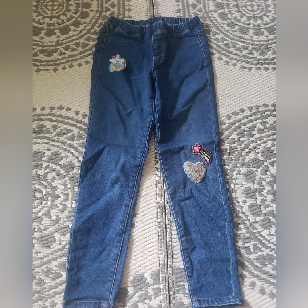 Blue Skinny Jeans with Distressed Knees